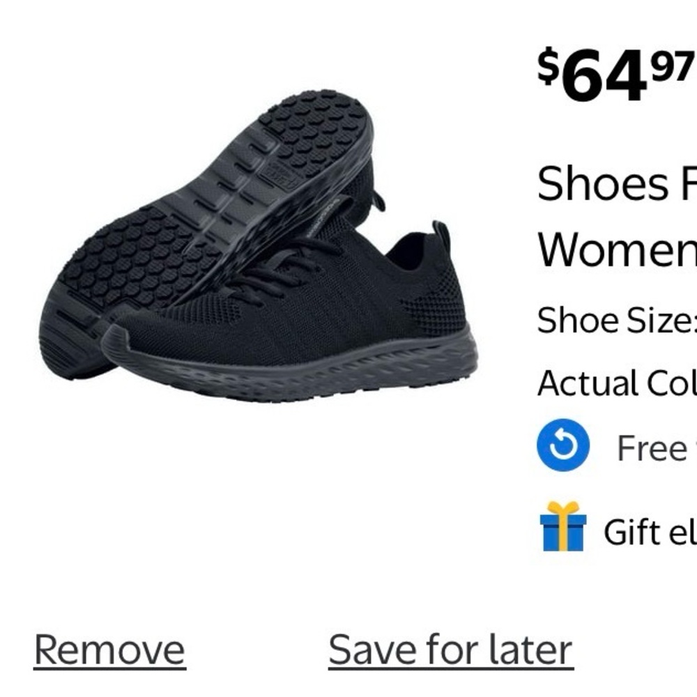 Shoes For Crews Women's Black Slip-On Sneakers size 6.5 women